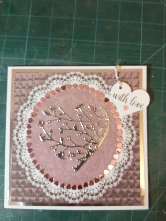 Romantic hearts card 