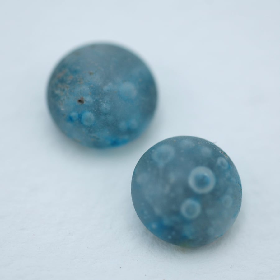 Matt Bubble Fused Glass Stud Earrings