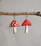 Half-Round Red Spotty Mushroom Earrings II - Image 2