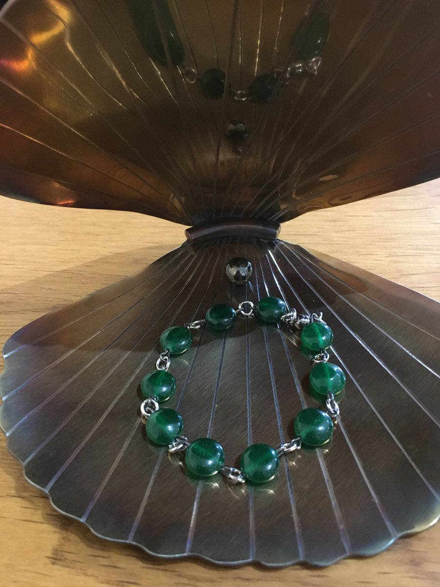 Green Quartz Chain Link Bracelet