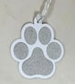 Silver glitter card paw print gift tags - Image 3