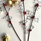 Wire Holly Berries Branch