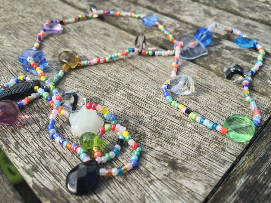 Multicoloured beaded necklace