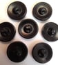 7 Art Deco Black Glass vintage buttons, 18mm with back shank - Image 5