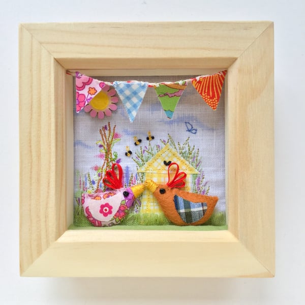 Shadow box frame square  Margo & Jerry & sweet peas