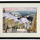 Shaftsbury, Gold Hill, Hovis. Landscape Framed Art Print 20" x 16" Frame Size
