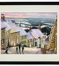 Shaftsbury, Gold Hill, Hovis. Landscape Framed Art Print 20" x 16" Frame Size