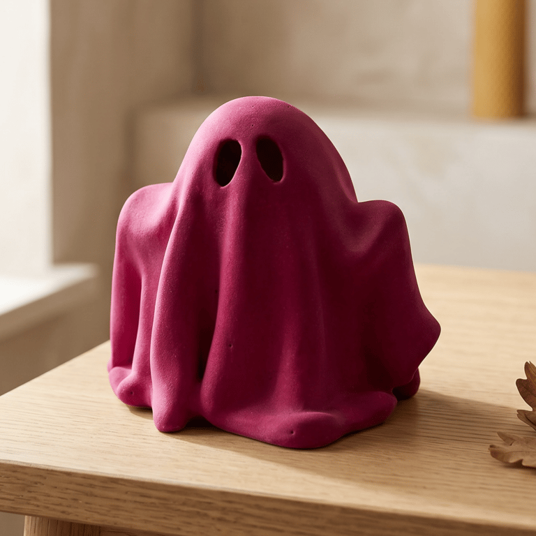 Fuchsia Pink Ghost Ornament - Spooky Halloween Decoration