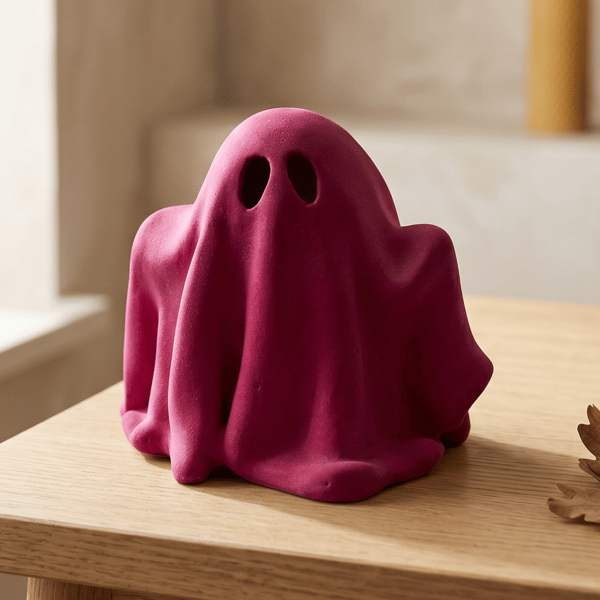 Fuchsia Pink Ghost Ornament - Spooky Halloween Decoration