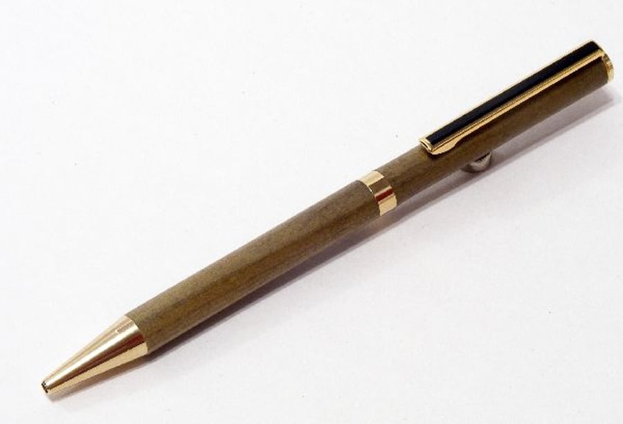 Tulipwood Ball Point Pen with Gold Plated Hardware (P002)