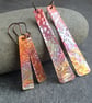 Copper rectangle pendant, Flame patina jewellery, 7th anniversary gift - Image 10