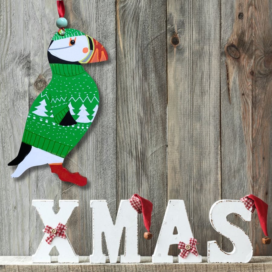 Christmas hanging decorations christmas puffin
