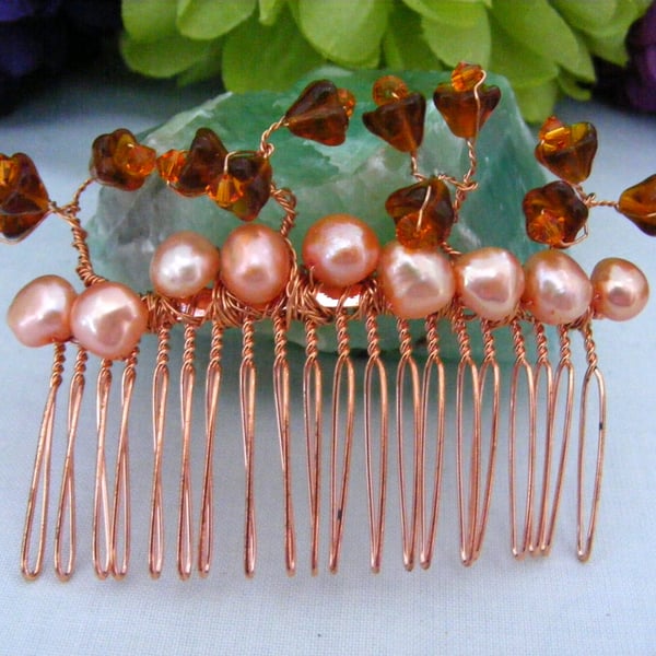 Brown and Orange Hair Comb