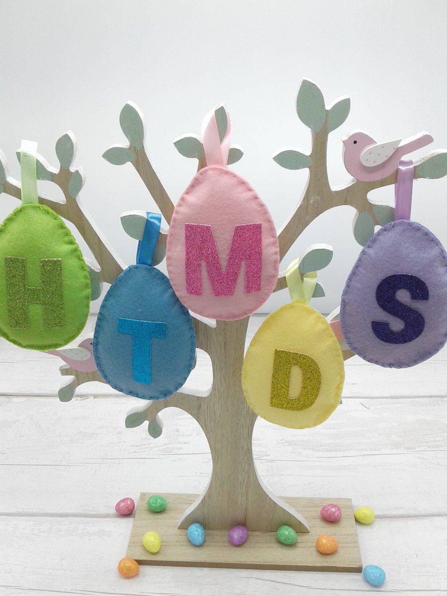 Easter decorations. Personalised. Personalised Spring decorations. 