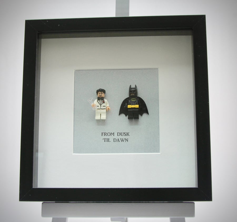 Bruce Wayne and Batman mini Figures frame.