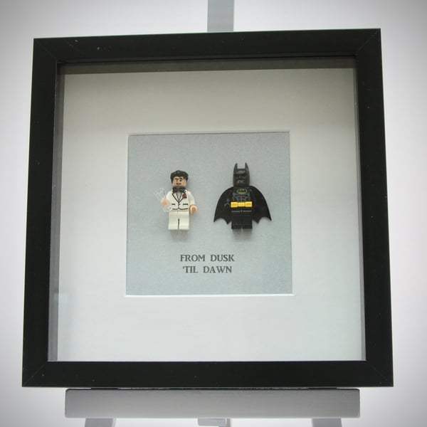 Bruce Wayne and Batman mini Figures frame.