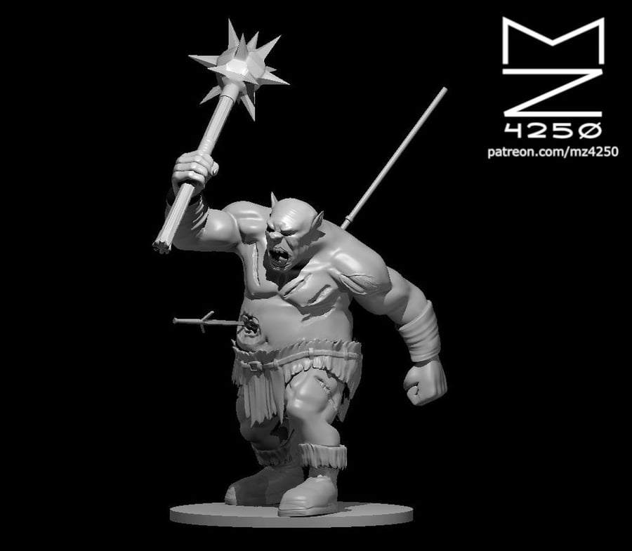 Ogre Zombie - 3D Printed Resin DnD Pathfinder Figure Mini Miniature
