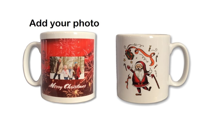 Personalised Christmas Photo Mug - Add your Photo. Christmas Mugs 
