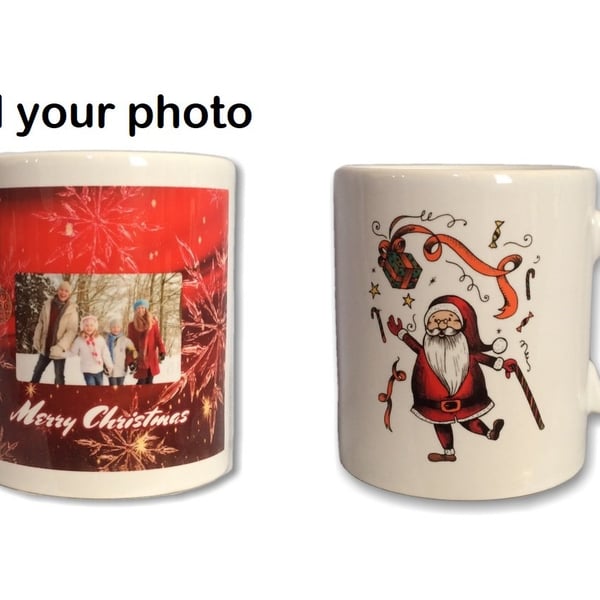 Personalised Christmas Photo Mug - Add your Photo. Christmas Mugs 