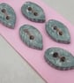 5 Small Leaf Shaped Sage Green Ceramic Buttons - Image 2