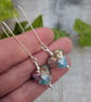 Sterling Silver Golden Fantasy Lampwork Glass Heart Long Earrings - JBJ1117