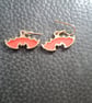 Halloween themed earrings-coral bat wings - Image 2
