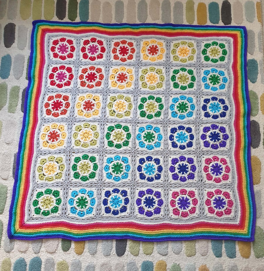 Rainbow Crochet Baby Blanket