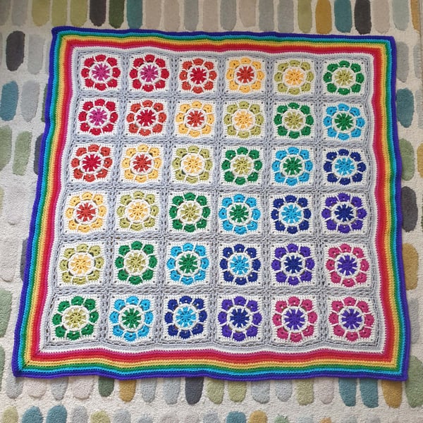 Rainbow Crochet Baby Blanket