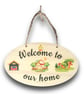 Welcome To Our Home Hanging Sign. Wall, Door Plaque For A House - Image 2