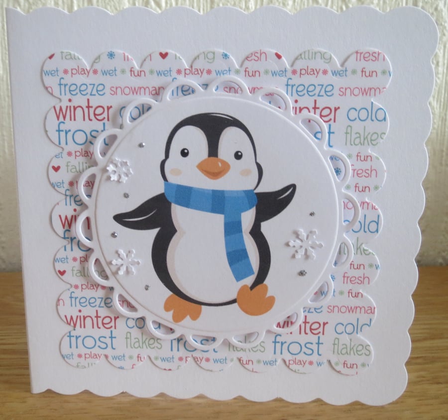 Novelty Penguin christmas card