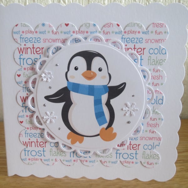 Novelty Penguin christmas card