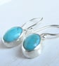 Turquoise Drop Earrings - recycled sterling silver