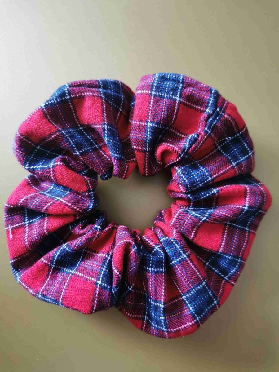 Red Tartan Scrunchie 
