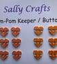 POM-POM Keeper (Button) - Heart with Heart Cutout - Pack of 12 - Image 1