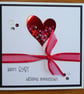 Embellished Heart Ruby Wedding Anniversary Card - 40th Anniversary - Image 7