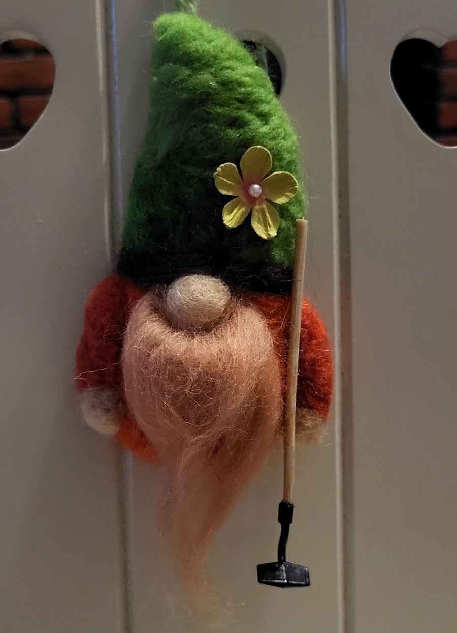 Ginger Bearded Gardener Gonk Gnome Hanging Decoration
