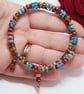 Colourful and sparkly slim beaded Czech glass wrap bracelet - Image 6