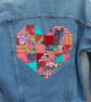 Upcycled denim jacket - patchwork heart (medium) - Image 3