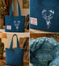 Harris Tweed Medium Shopper bag with stag head 