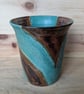 Taller copper & green vase - Image 1
