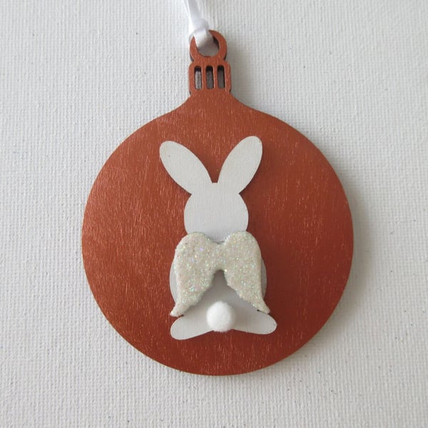 Hanging Decoration Christmas Tree Bauble Bunny Rabbit Memorial Angel Wings