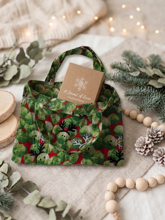 Christmas brussel sprout eco-friendly fabric gift bag 