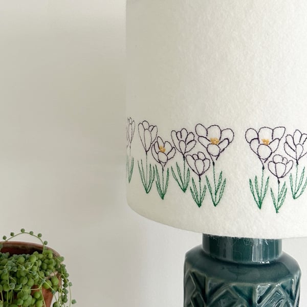 Embroidered Crocus lampshade
