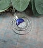 Circles Necklace. Recycled Sterling and Dichroic Glass Spinner Pendant