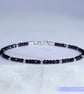 Dainty handmade black spinel and sterling silver lobster clasp bracelet - Image 4