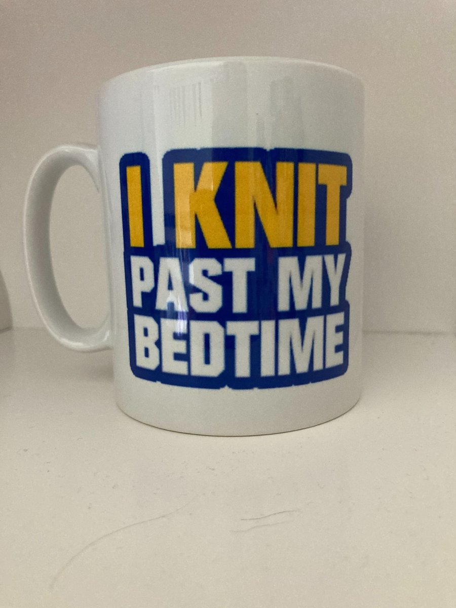 I Knit Past My Bedtime, Ceramic mug, Free P&P