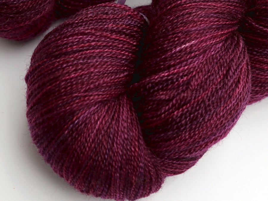 Bordeaux - Silky Superwash Bluefaced Leicester laceweight yarn