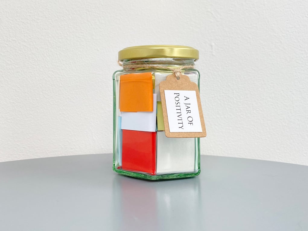 A Jar of Positivity, 50 Quotes, Self Care, Wellness, Mental Health Quote Gift