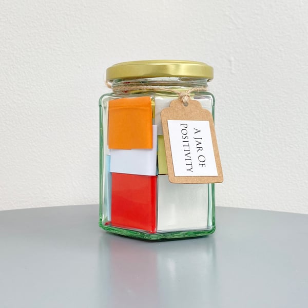 A Jar of Positivity, 50 Quotes, Self Care, Wellness, Mental Health Quote Gift