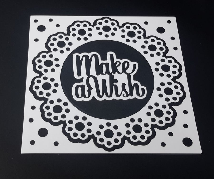 Make a Wish Greeting Card - Black and White